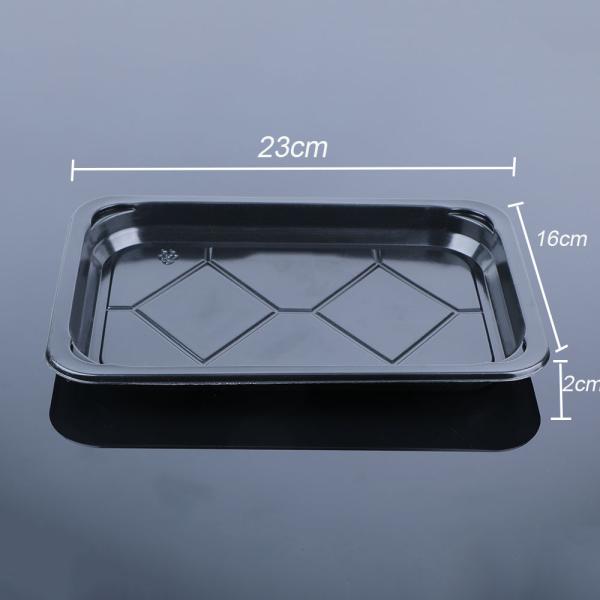 поднос еды черных изготовленных на заказ замороженных продуктов 23*16*2cm устранимый пластиковый
