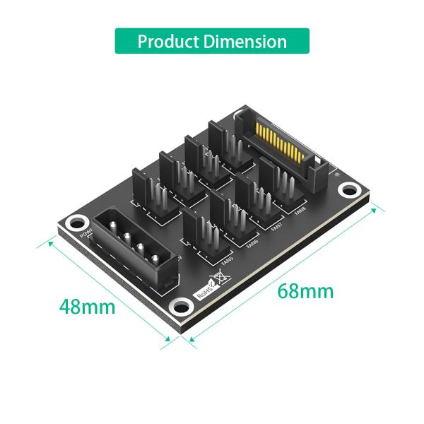 4-контактный или SATA 15-контактный до 8x 4-контактный фан-сплитер-хаб для Sata 3.0 и Molex 4-контактный интерфейс