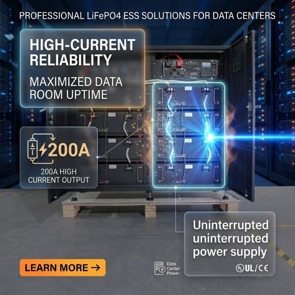 384V 100AH High Voltage LiFePO4 ESS Cabinet 38.4kWh Commercial Energy Storage System for Data Center
