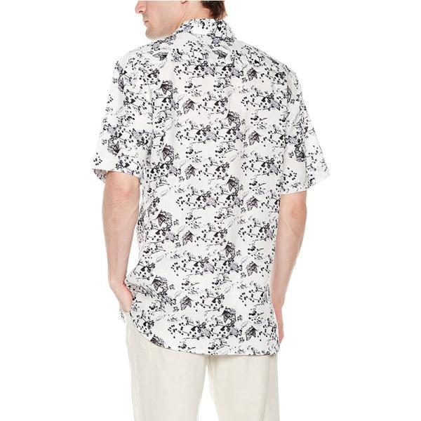 Printed Linen Mens Short Sleeve Tropical Shirts OEM Business Casual Hawaiian Shirt