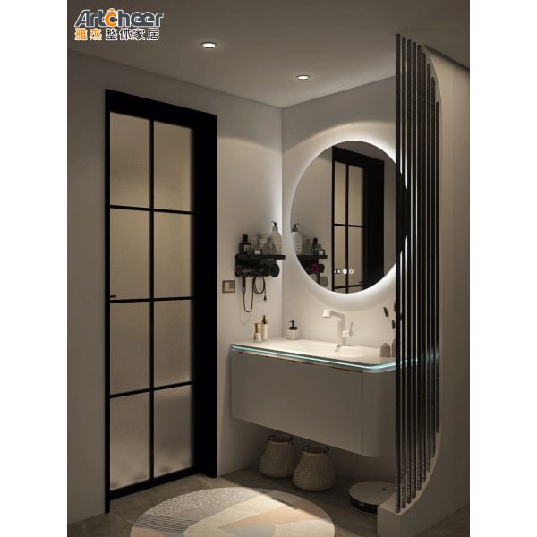 Modern Moisture-Resistant Bathroom Vanity with Soft Closing Hinges and Customizable Design
