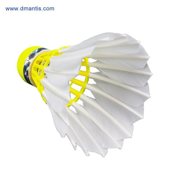 Training Goose Feather Shuttles 3in1 Feather Shuttlecock Badminton Fluorescent Yellow