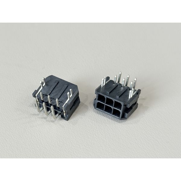 Micro Fit 3.0 2x3 Pin Header Connector, 3.00mm Pitch Side Entry PCB Power Signal Interface for Automotive Electronics, Industrial Control, Server Supply Units, Custom Wiring