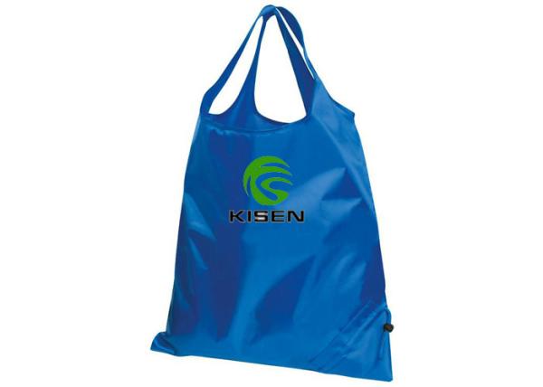 Handled Waterproof Tote Bag Blue Nylon / Polyester Foldable Shopping Bags