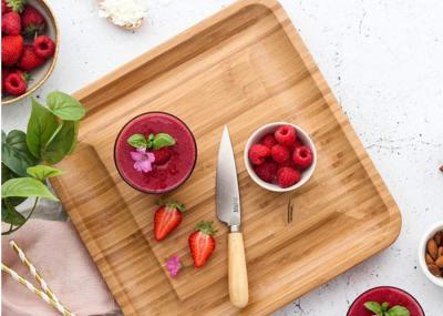 Food Level Multifunction Bamboo Cheese Cutting Board Large Square Shaped 13x13