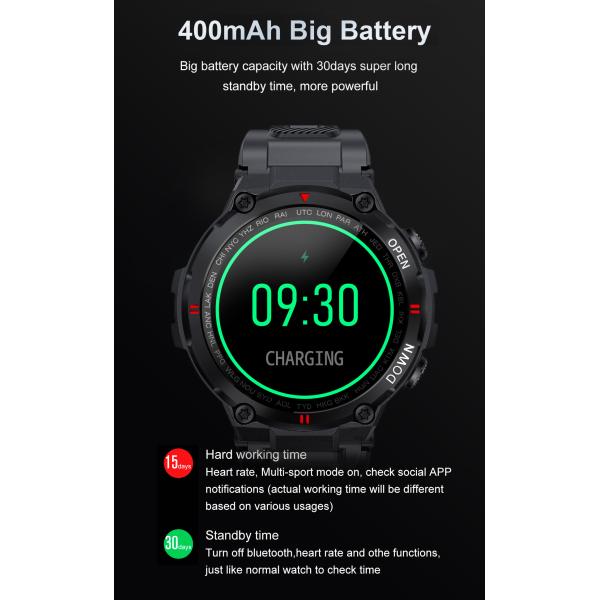 K32 Smartwatch 400mAh  Blood PressureSuper Long Standby Time
