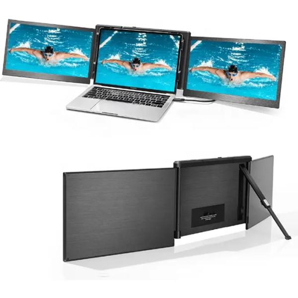 SRGB 13.3" Portable Triple Monitor Laptop Triple Screen Extender Dsipaly