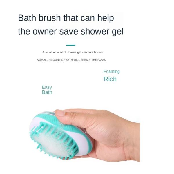 ABS Pet Wash Brush  Bath Massage Brush Soft Silicone Bristles