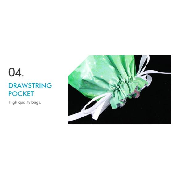 Biodegradable CPE Drawstring Christmas Gift Bags