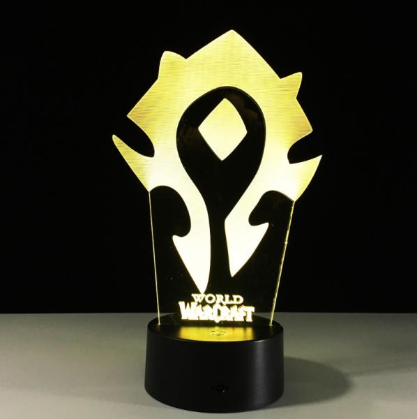 World Warcraft 7 Colors Change 3D LED Night Light with Remote Control Ideal For Birthday Gifts And Party Decoration