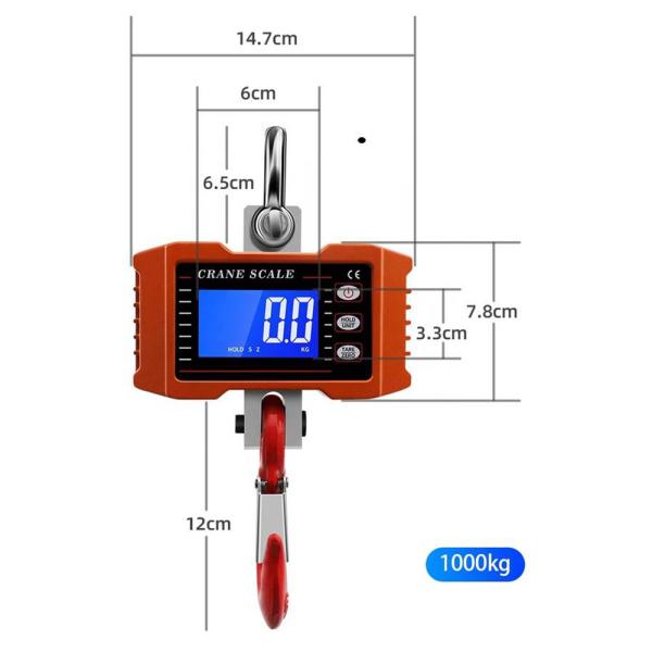 Display LED 1000kg Escala de grúa de peso colgante digital para aplicaciones de trabajo pesado Escala de Ocs electrónicos compatibles con OEM / ODM