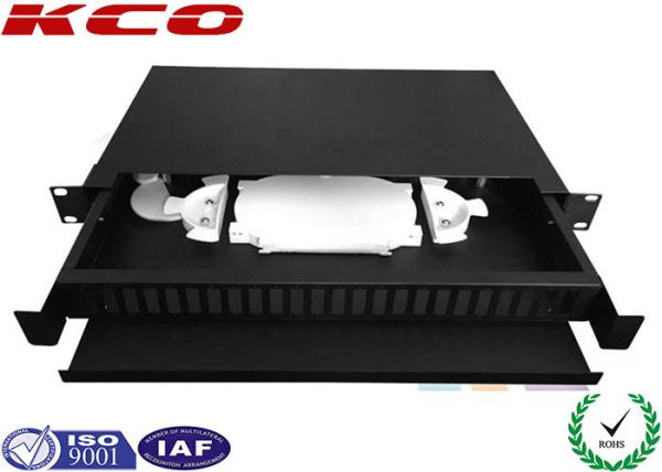 2U Fiber Optic Patch Panel Rack Mount , 48 Cores Lc Connector Patch Panel