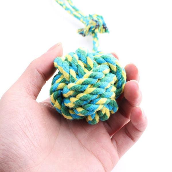 Hand Pull Chew Long Tail Ball Toy Strong Cotton Rope Dog Toy