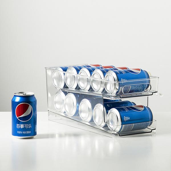 Fridge Organizer Bin Food Grade PET Fridge Water Bottle Storage Dispenser Supplies for Home