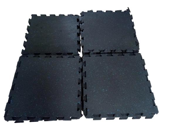 Portable Interlocking Rubber Floor Tiles 1000X1000X15mm Interlocking Exercise Floor Tiles Black