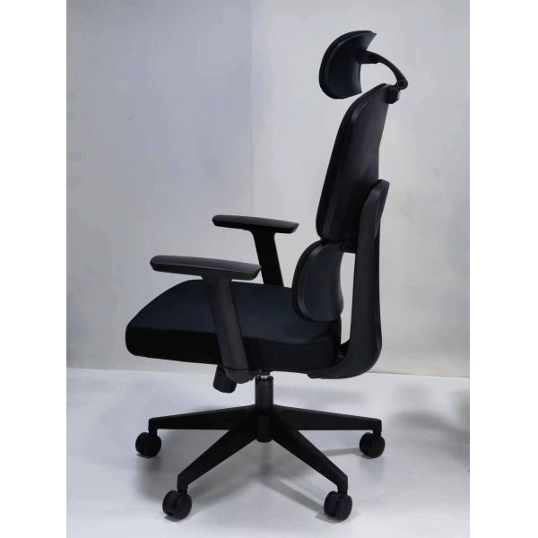 PP Fiber Frame Gaming Mesh Racing Office Chair All Black Cool Design For Big Person