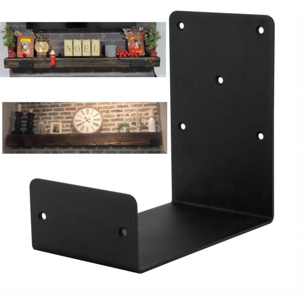 Standard Heavy Duty Mantel Brackets Steel U-Shaped Beam-Style Fireplace Shelf Support