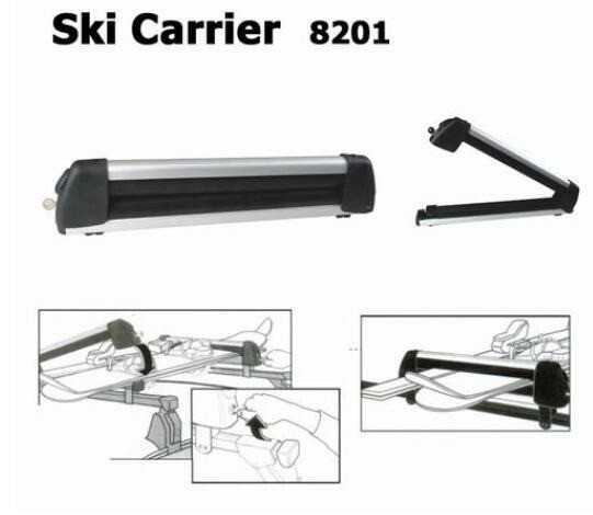 Universal Roof Mounted CAR SKI CARRIER Aluminum CAR SKI RACK