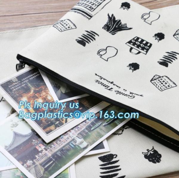 Solid Color Canvas Pencil Case Stationery Pencil Bag, Canvas stationery storage bag, retro canvas bags student stationer