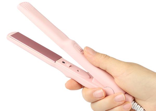 Pink Plate Mini Hair Straightener , Electric Hair Crimper 2600mAh Lithium Battery