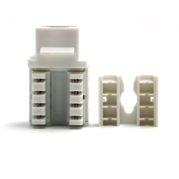 Plastic / Gold Female Cat5e / Cat6 UTP Ethernet Keystone Jack For Wall Plate