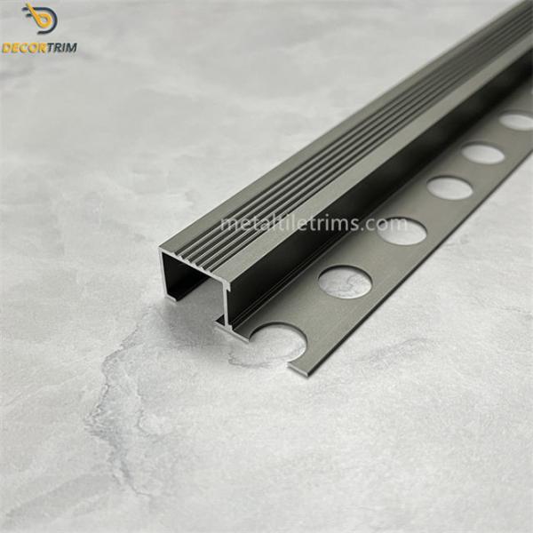 Dark Titanium Trim Tile Stair Nosing Tile Trim Corner Pieces Floor Transition Strip