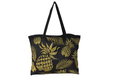 Polyester Black Mesh Beach Bag 600D PVC Backing Tote Bag Mesh
