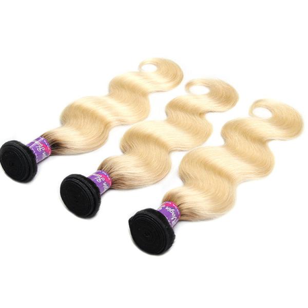 1b 613 two tone hair ombre hair weaves dark root blonde weave virgin brazilian  hair weft