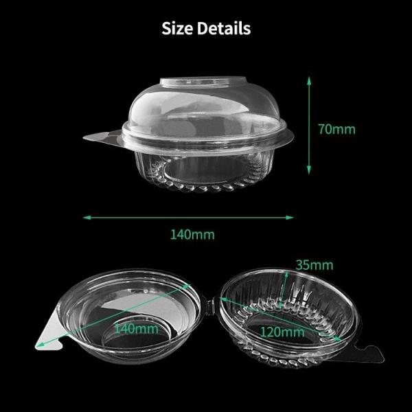 8oz Clear Plastic Fruit Containers PET Transparent 0.7mm Thickness With Dome Lid