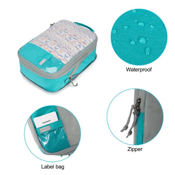 Перемещение 6 установило кубы упаковки обжатия, складной набор сумки организатора багажа