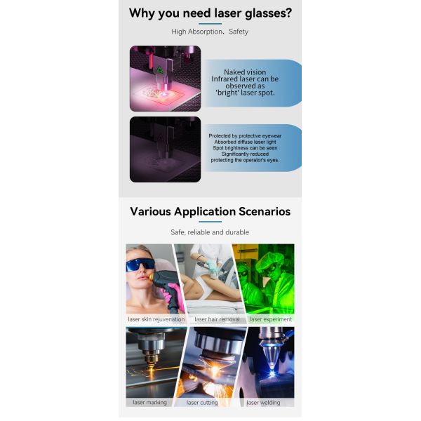 LASER FOR 450nm protective glasses laser safeti glasses Laser goggles patch inside laser welding glasses 600-2000nm 1064nm Laser glasses protection professional laser glasses glasses laser protection