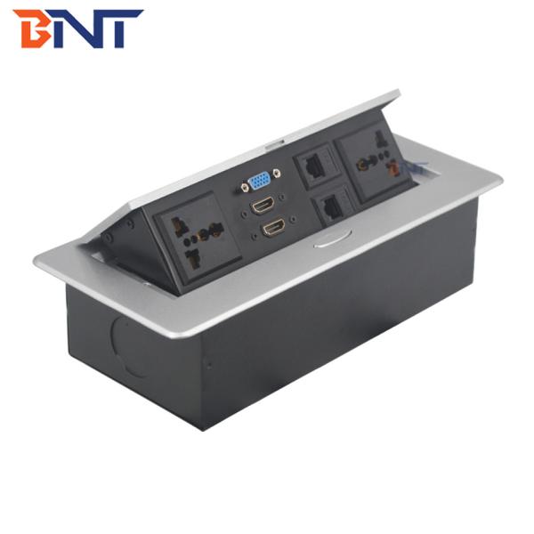 double network interface hidden design desktop pop up media socket box BD630-6