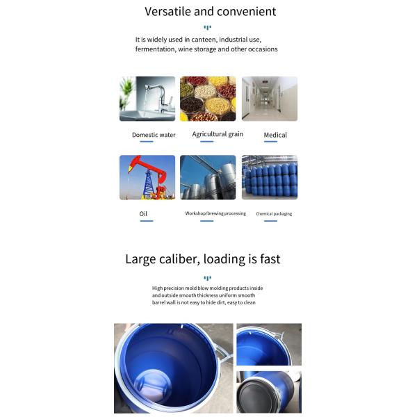 Reusable Open Head Plastic Drum HDPE 100 Litre Plastic Drum ISO9001