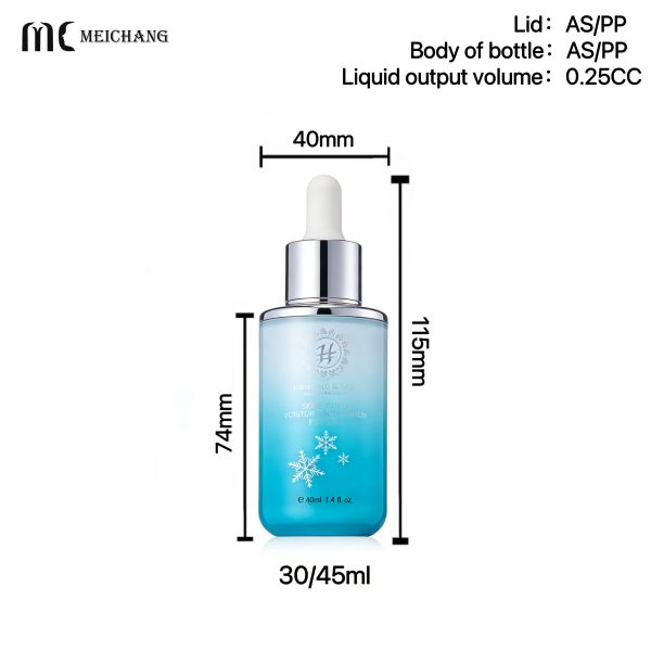 Double-Layer Acrylic Dropper Bottle with PP Inner Liner 30ml/45ml Leak-Proof for Skincare