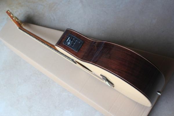 Ebony finggerboard 41-inch cutaway 916 natural wood color left handed acoustic guitar, Spruce,fishman pickup EQ