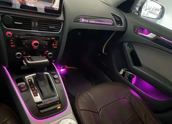 Ambient lights RGB carbon fiber or ash wood(mode design) for Audi A4 (2009-2016)