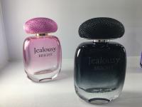 Garrafas de perfume luxuosas pretas do inclinação do rosa do inclinação com tampão do atomizador