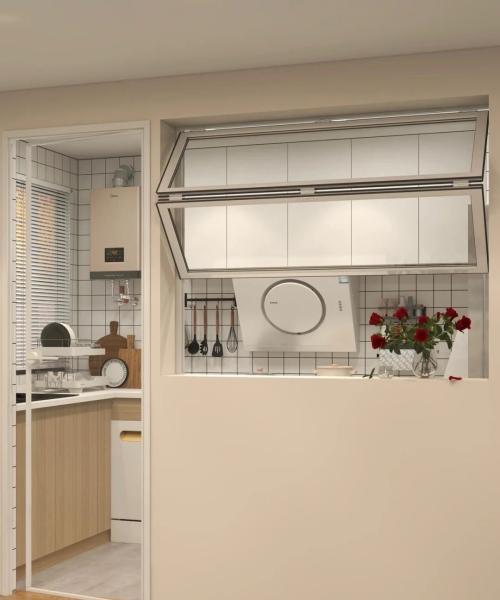 Pass Kitchen-to-Patio Folding Window Solution Facilitating Outdoor Dining Service During Summer Entertaining