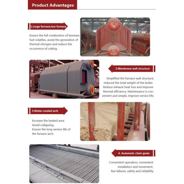 1.6MPa 40t Biomass Coal Rice Husk Fired Steam Boiler