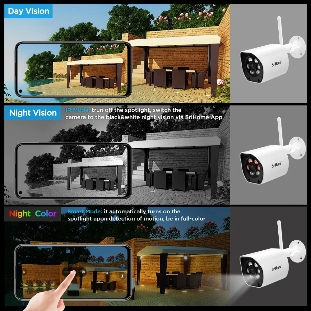 Outdoor Spotlight Full Color Night Vision Waterproof IP66 Network PTZ Camera 5G&2.4G WiFi CCTV Camera