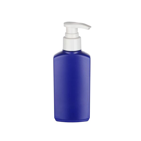Botella de embalaje de loción de 120 ml, botella de loción vacía de plástico HDPE azul