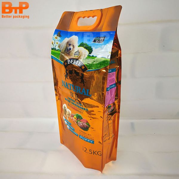 BTP PACK 10kg 20kg Custom Plastic Bags Side Gusset Bag Dog Food Packaging Pet Food Packaging Bag Pouch