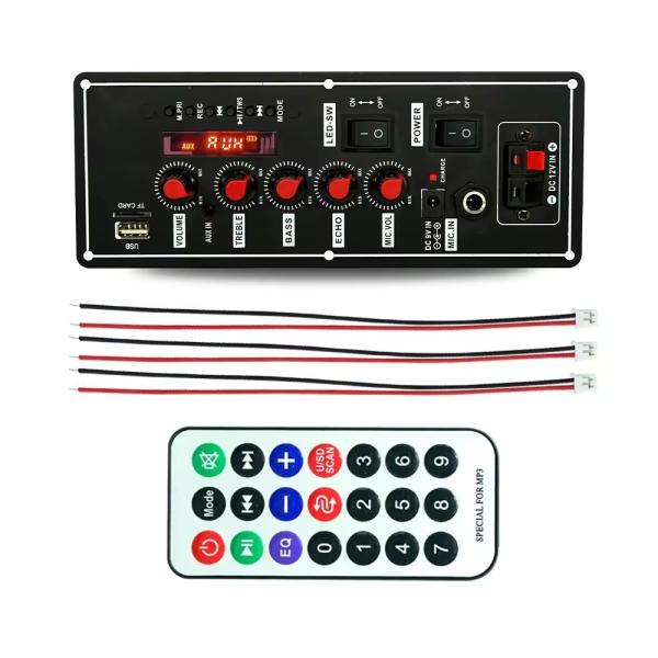 2x15W Bluetooth Amplifier Board with MP3 Decoder FM Radio and Bluetooth 5.0 Audio Amplifier Module