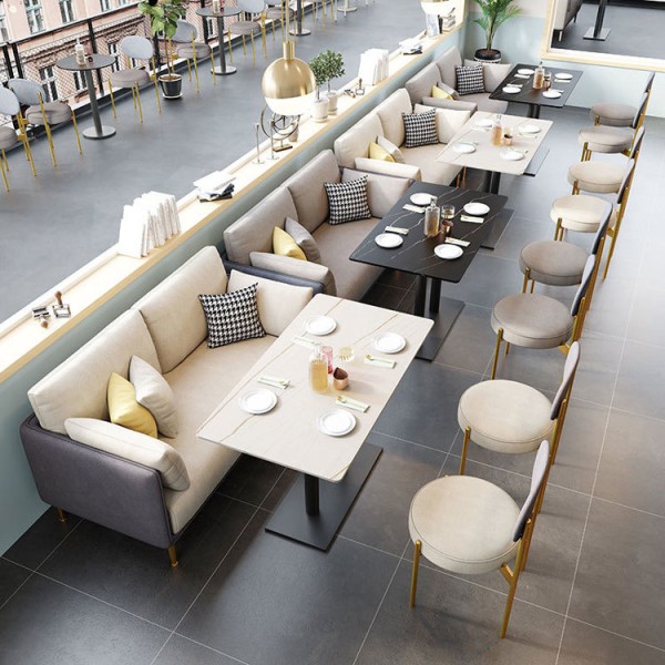 Customizable Fire Retardant Modern Design Coffee Shop Fabric Sofa for Restaurant and Cafe Leisure