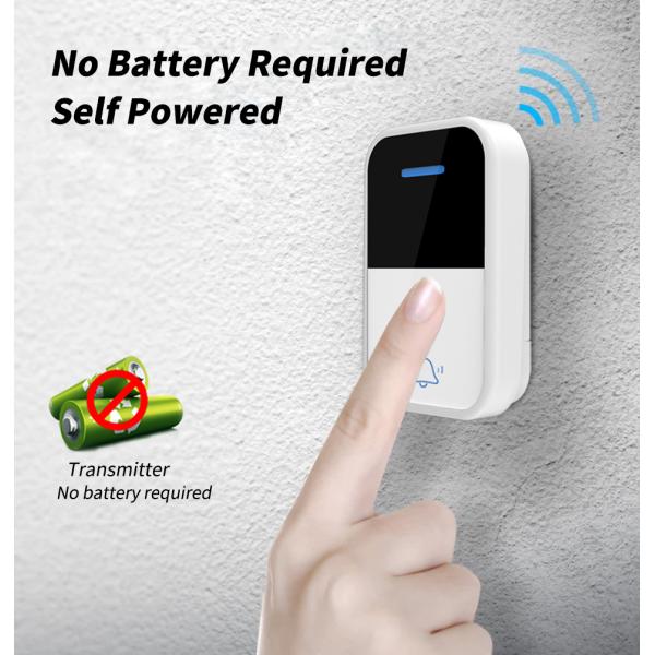 Timbre inalámbrico al aire libre Jingle Bell cinético moderno de la prenda impermeable