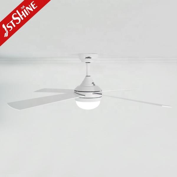 Ventilador de teto LED com luz e motor AC Design de suporte elegante Dimmer 4 lâminas MDF