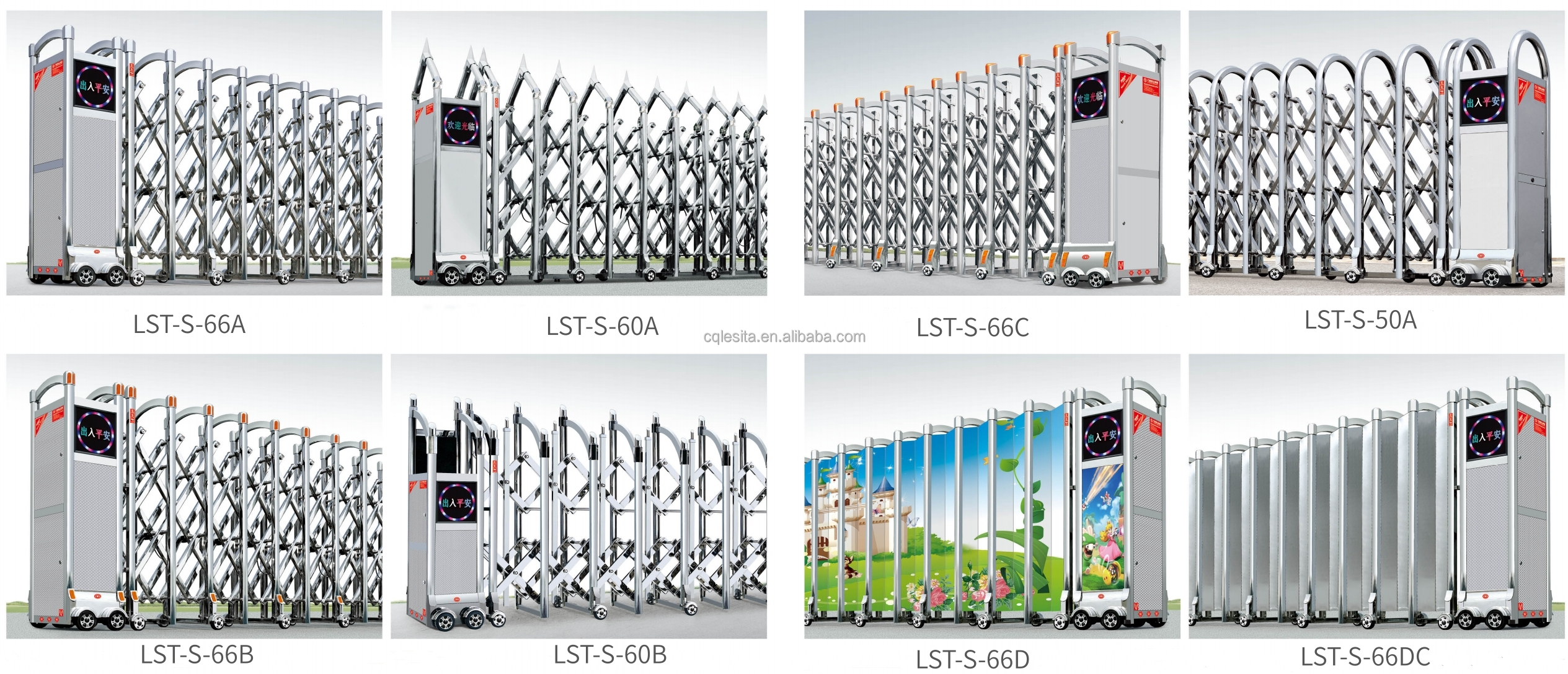 Electric Automatic Stainless Steel Driveway Folding Gate Door Welded Gate Design Safety Retractable Gate