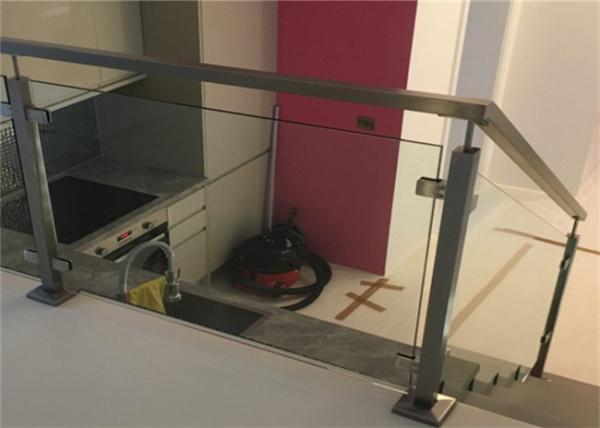 Square Post Stainless Steel Glass Balcony Railing Designs For Landing Balustrade
