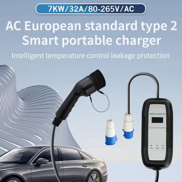 TYPE2 32A 7KW  Portable AC EV Charger Wallbox European Standard