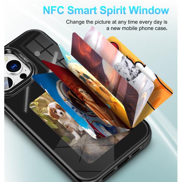 IPhone 16 Mobile Phone Case Metal Magnetic IPhone 17 Mobile Phone Case DIY Color Display Mirror Suitable For Apple Mobile Phone Protective Cover NFC Screen Ink Screen Mobile Phone Case